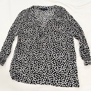 RACHEL Rachel Roy Black and White Heart Print Blouse